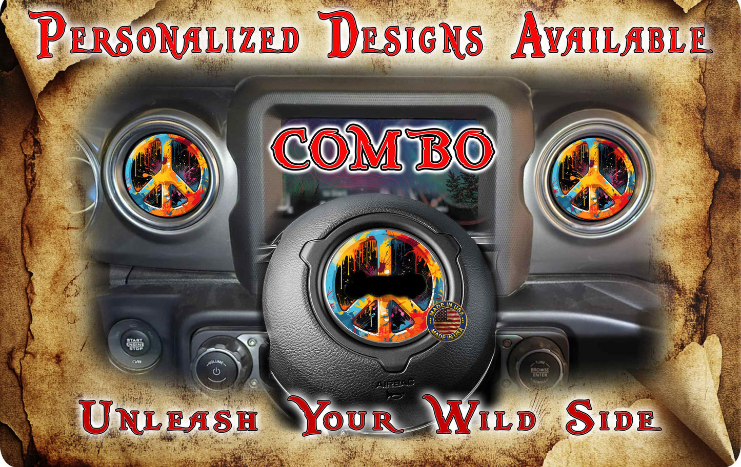 Inside vent decals Peace