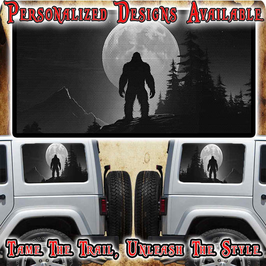 Bigfoot Rear quarter window see through graphic.