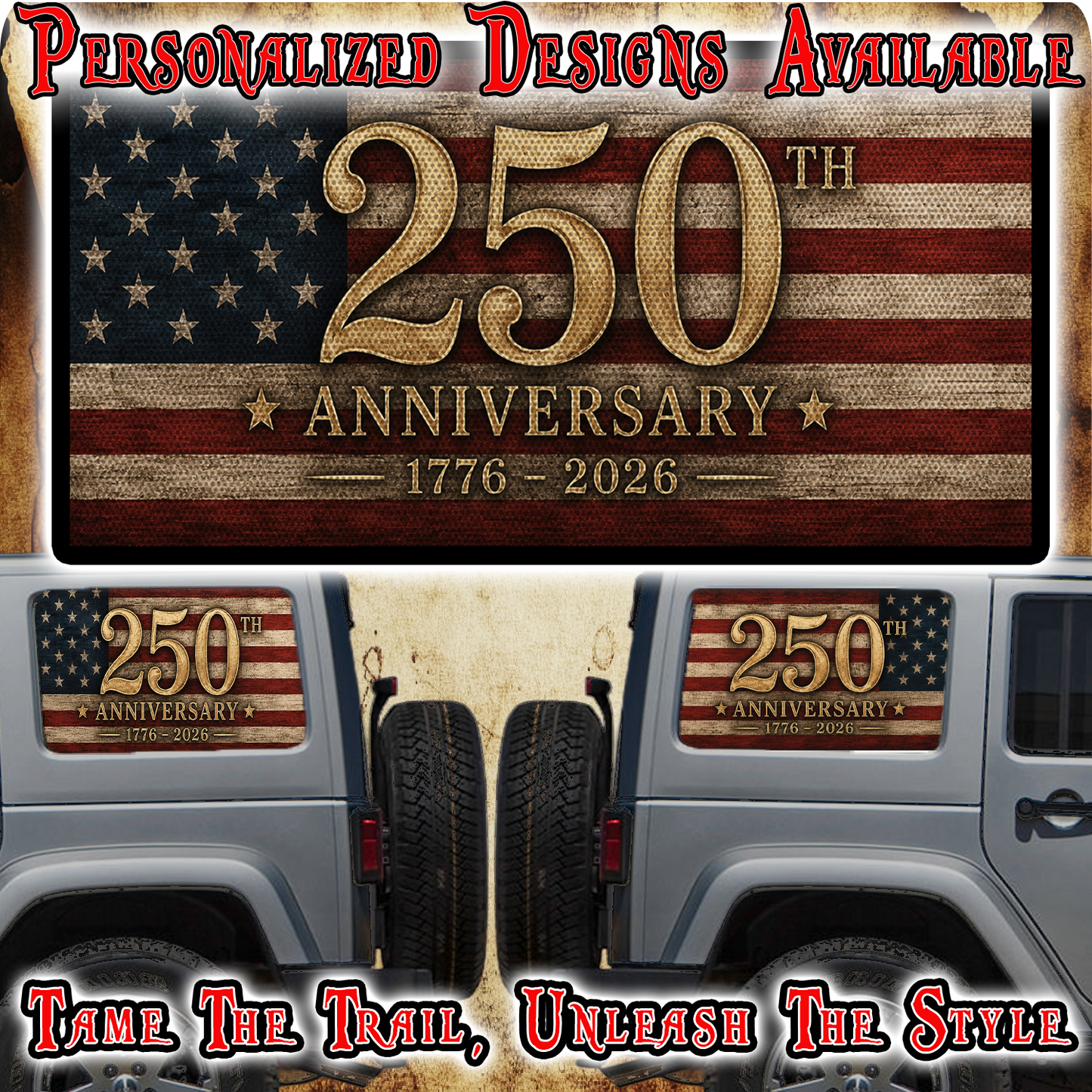 250th Anniversary side window decal