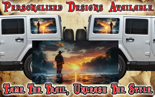 fishing Rear quarter window see through graphic.