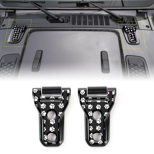 Paw prints hood hinge overlay decals 4