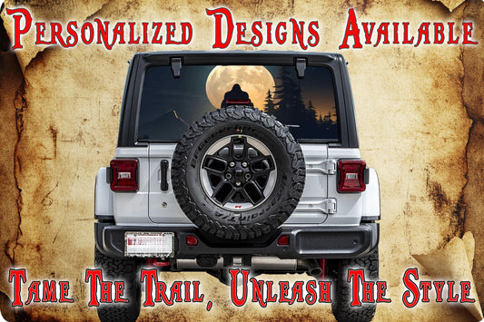 Bigfoot moon rear window see through graphic.