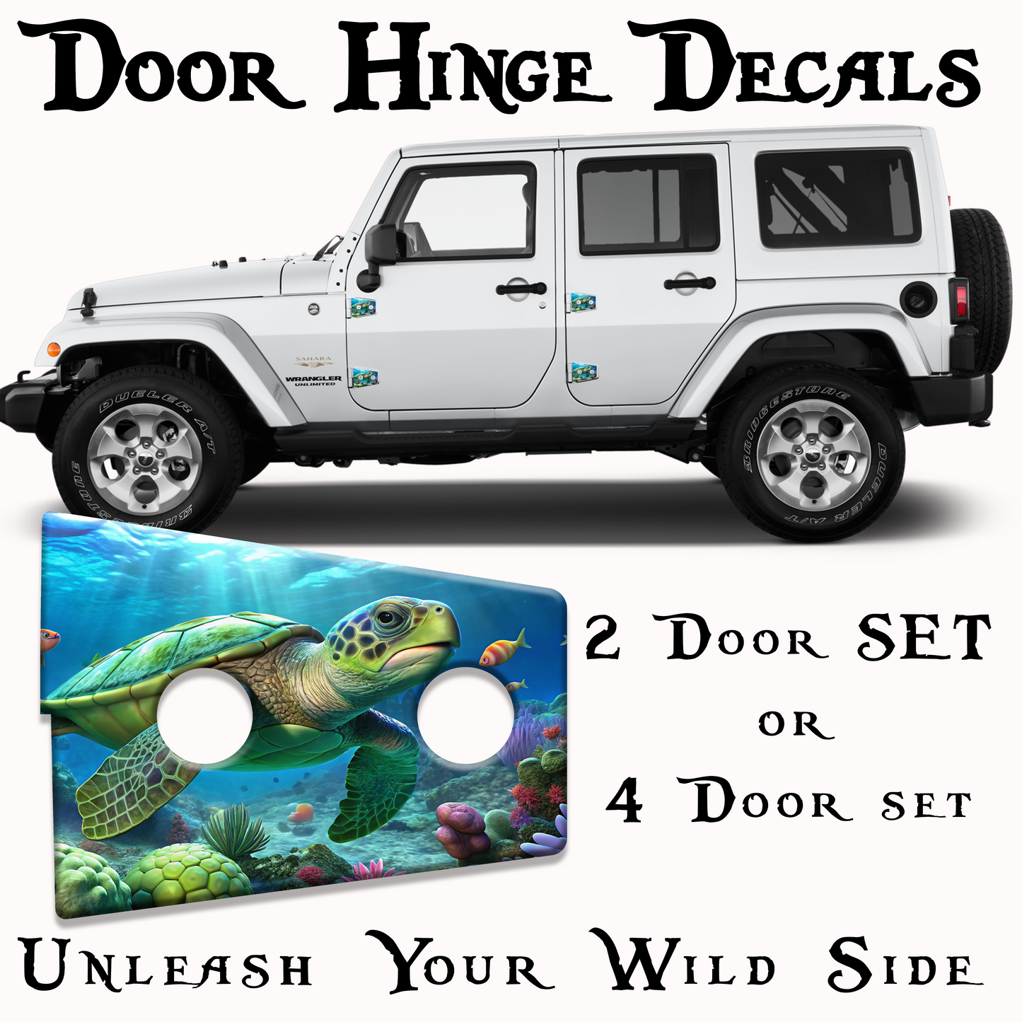 JK SEA TURTLE door hinge decal 50