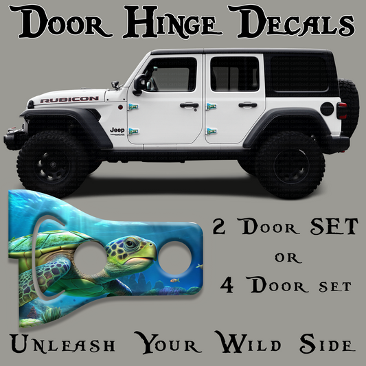 Turtle print Door hinge decals 50