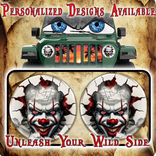 Clown face for a round beast headlight decal. 50