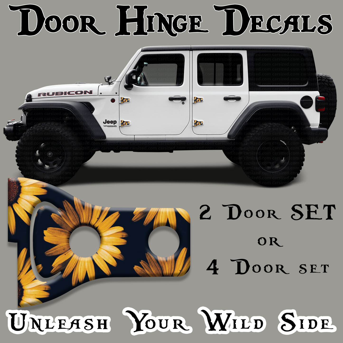 Sunflower print Door hinge decals 52