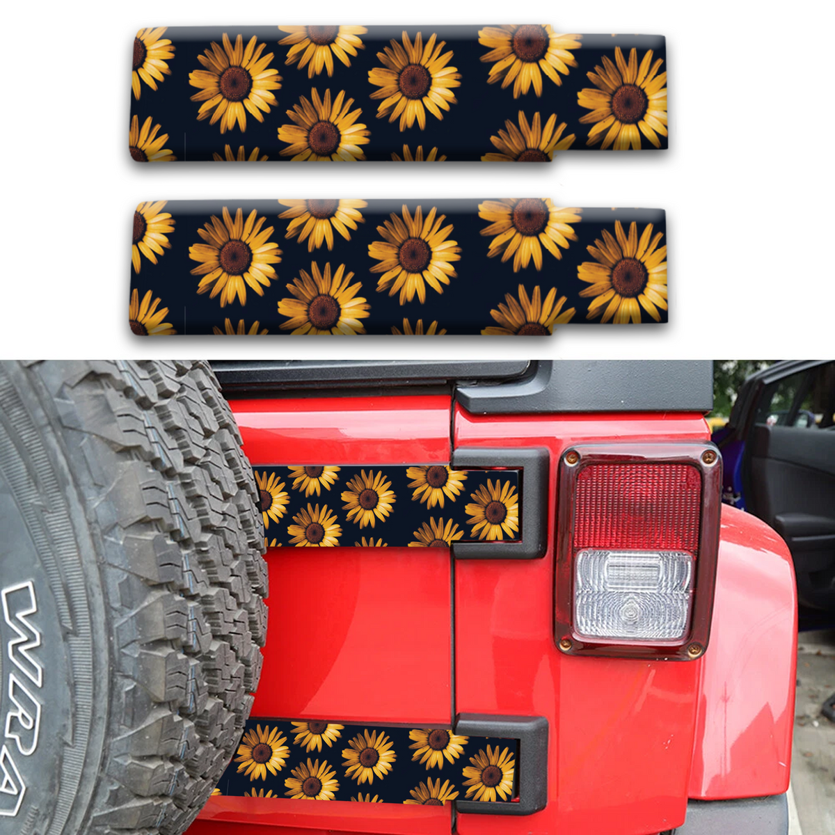 sunflower Rear gate hinge decal  52