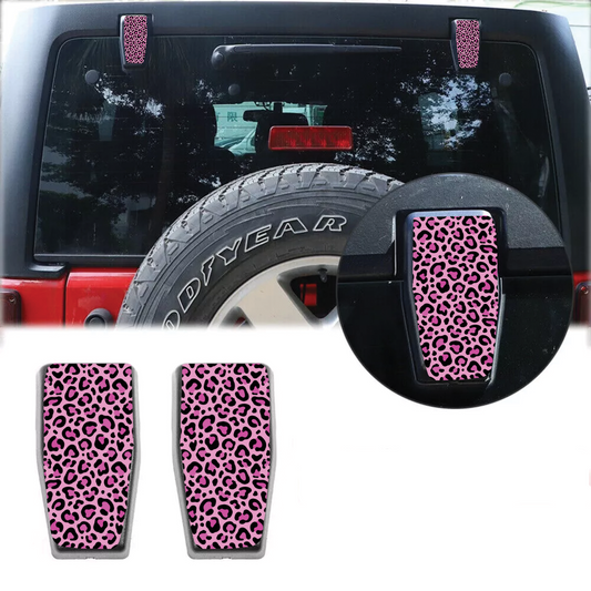 pink Leopard print Rear liftgate hinge overlay decal 54