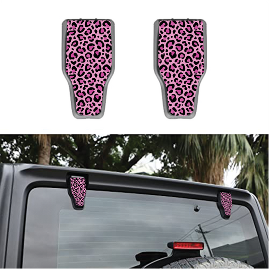 pink Leopard print Rear liftgate hinge overlay decal 54