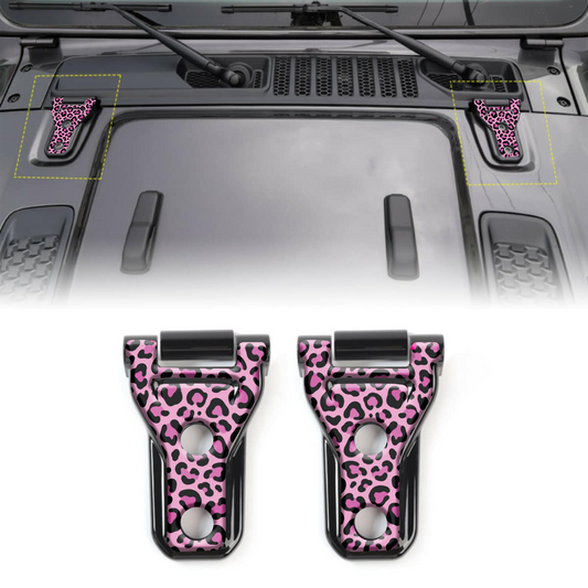 Pink Leopard print hood hinge decals 54