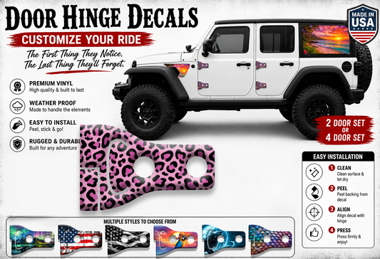Black and pink lepord print Door hinge decals 54