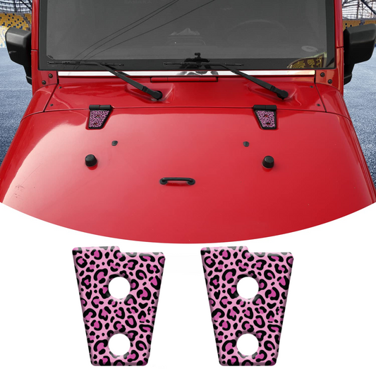 Pink Leopard print hood hinge decals 54