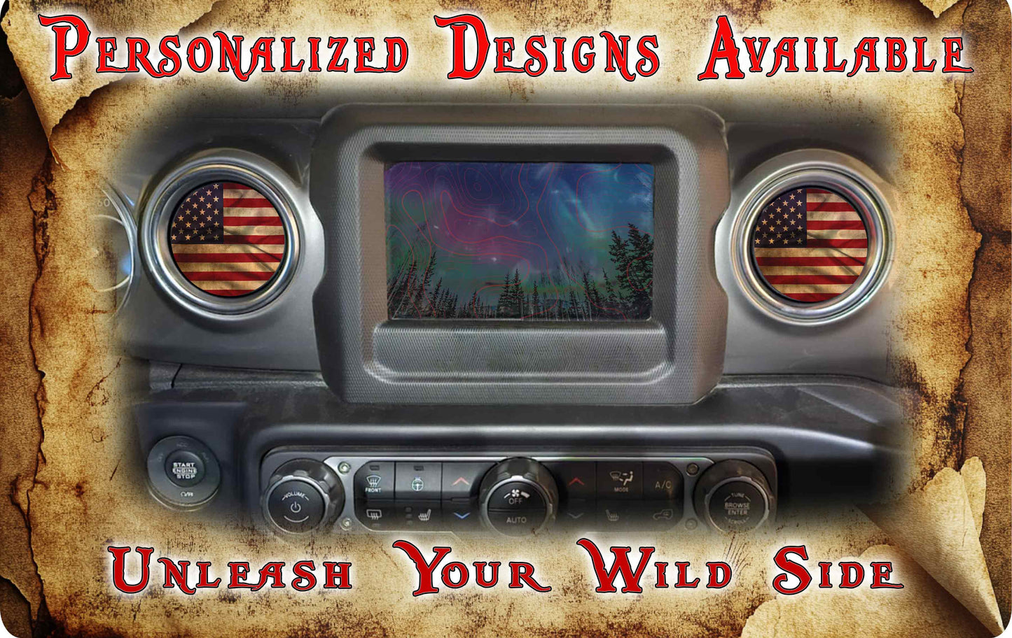 Steering wheel decal Antique American Flag