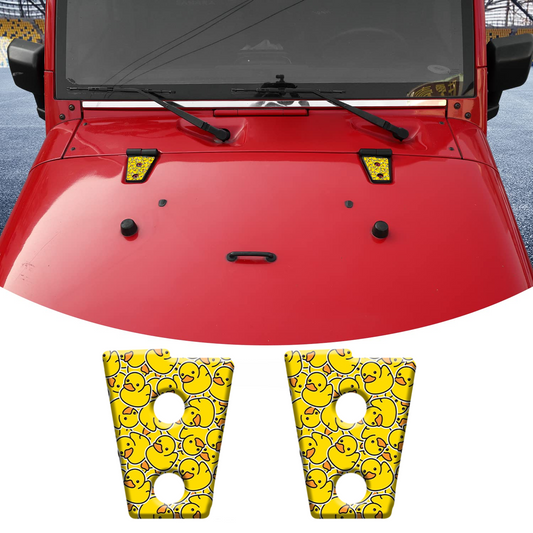 yellow ducks print hood hinge overlay decals 59
