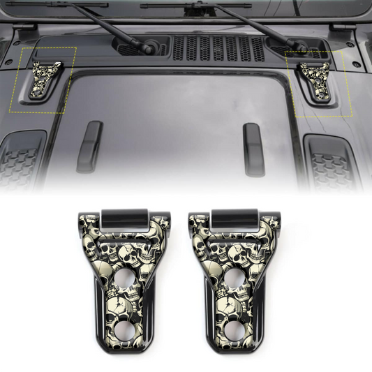 Skulls hood hinge overlay decals 5