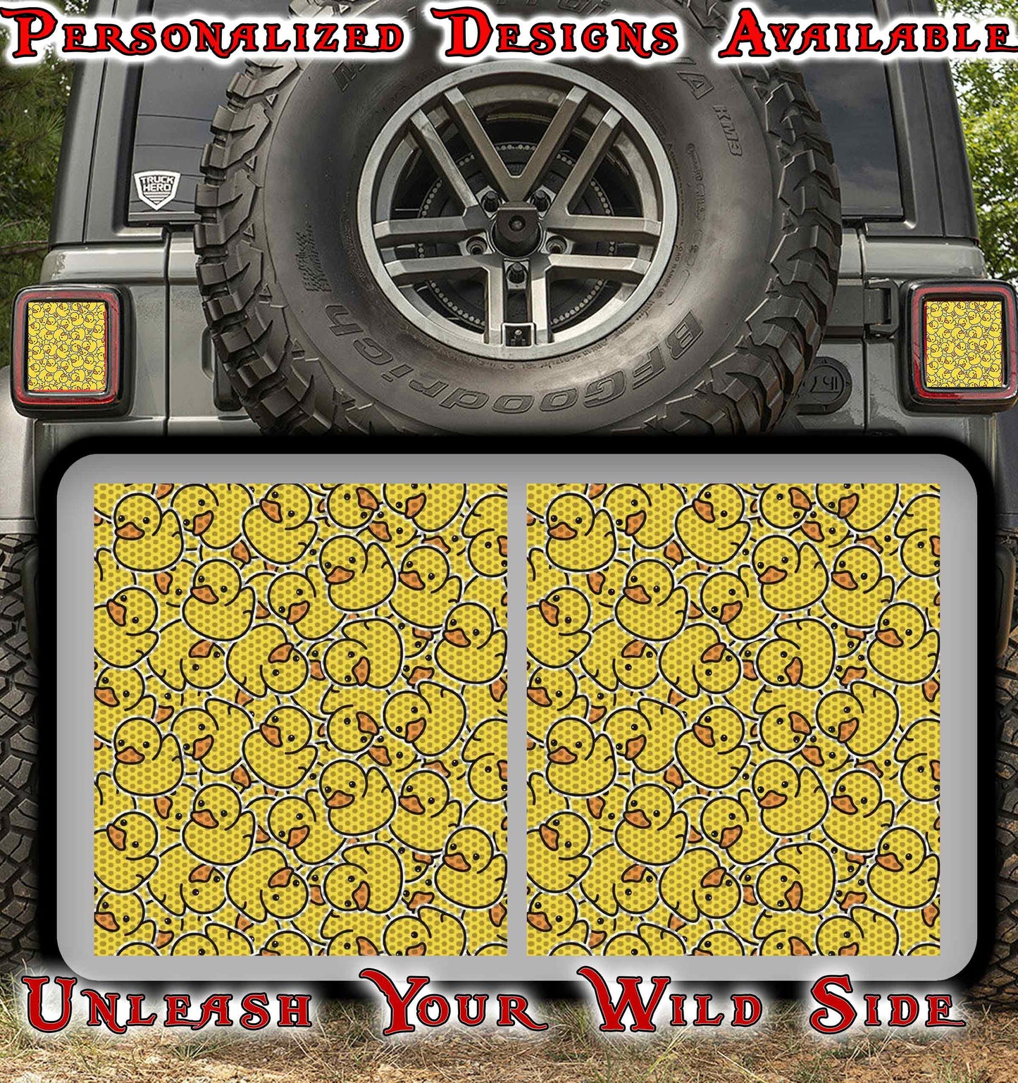 Yellow ducks Taillight cover decal 5