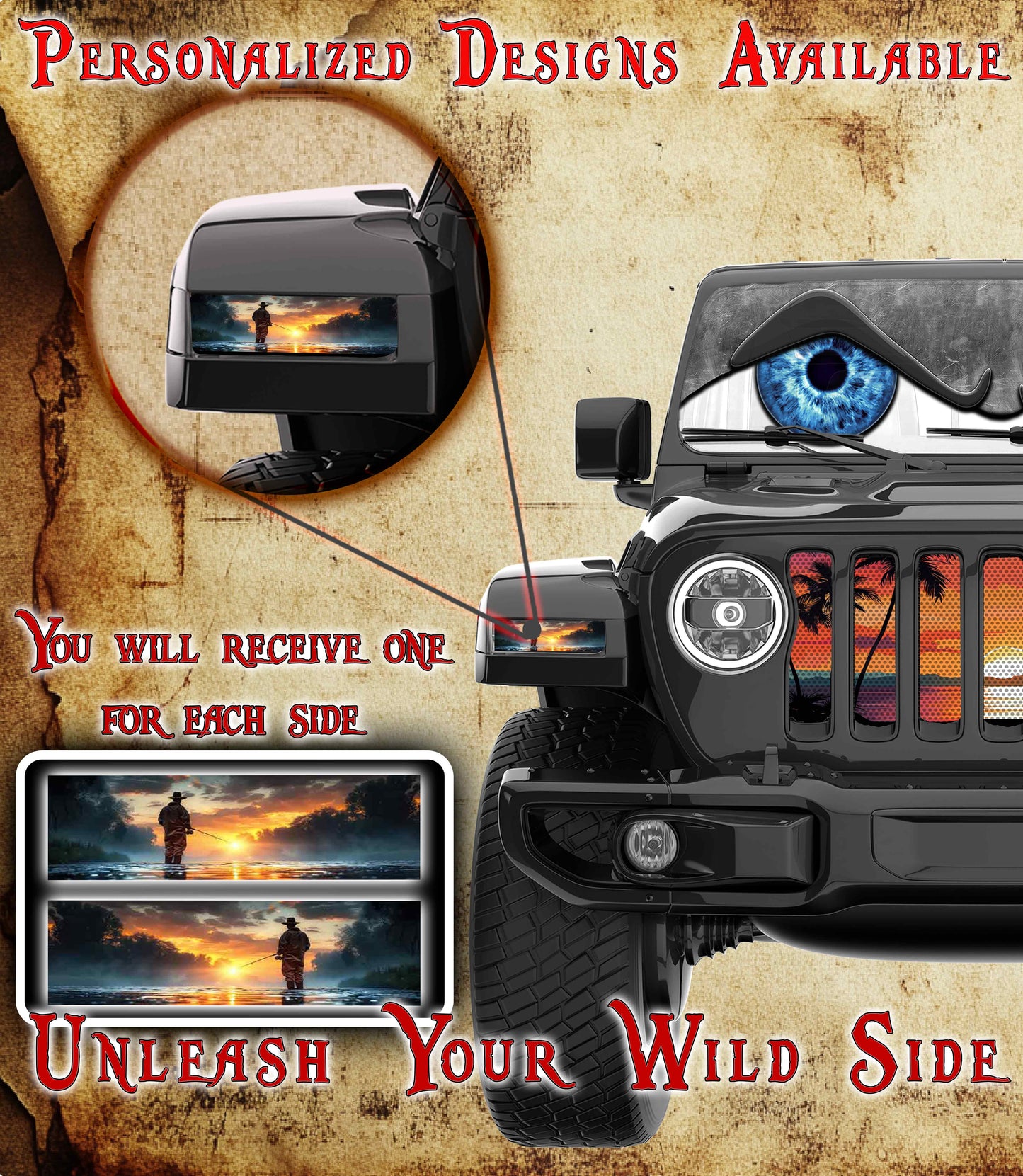 Fishing Jl and Gladiator Turn signal decal 60