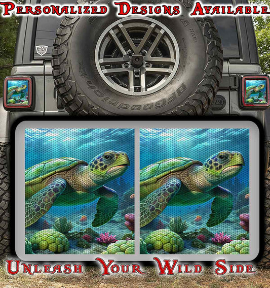 Sea turtle Taillight cover decal 61