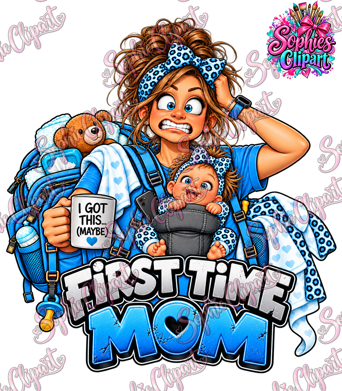 First Time Mom I Got This Maybe – Funny New Dad PNG Digital Download