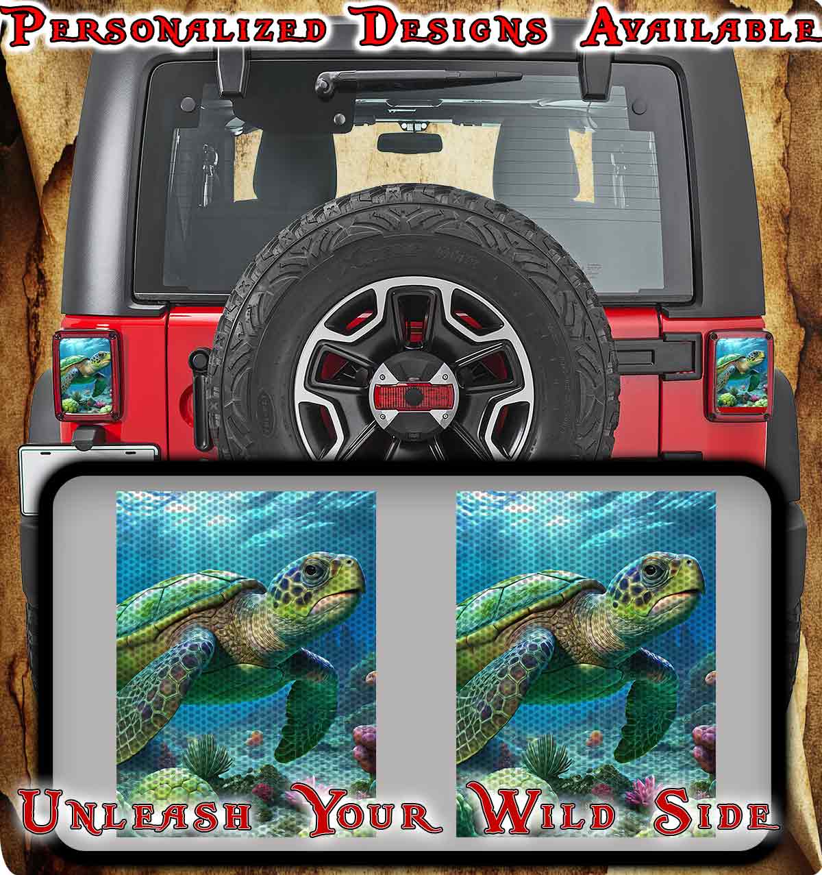 Sea turtle Taillight cover decal 61