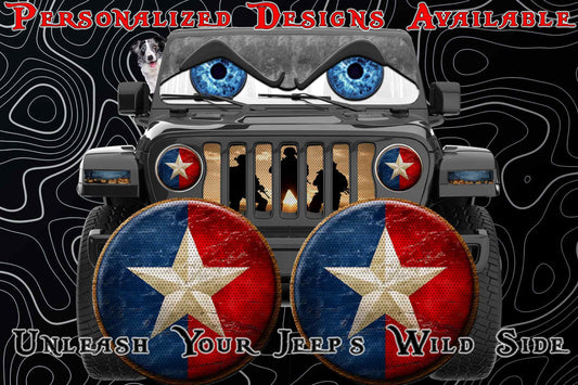 Texas round headlight decals