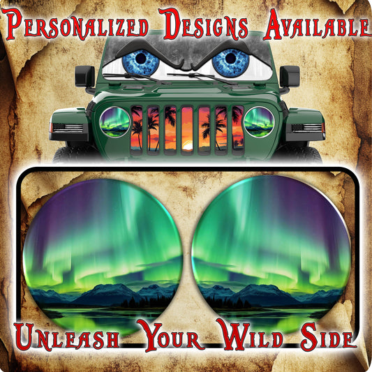 Northern lights eyes for a round headlight decal 65