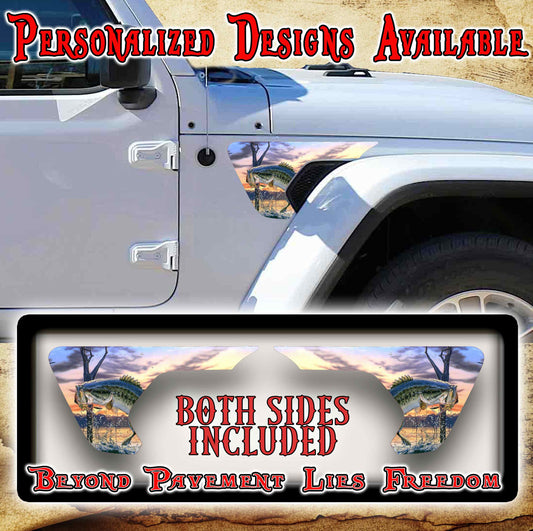 Jumping Bass fender vent decal for the JL or JT 2018 or newer