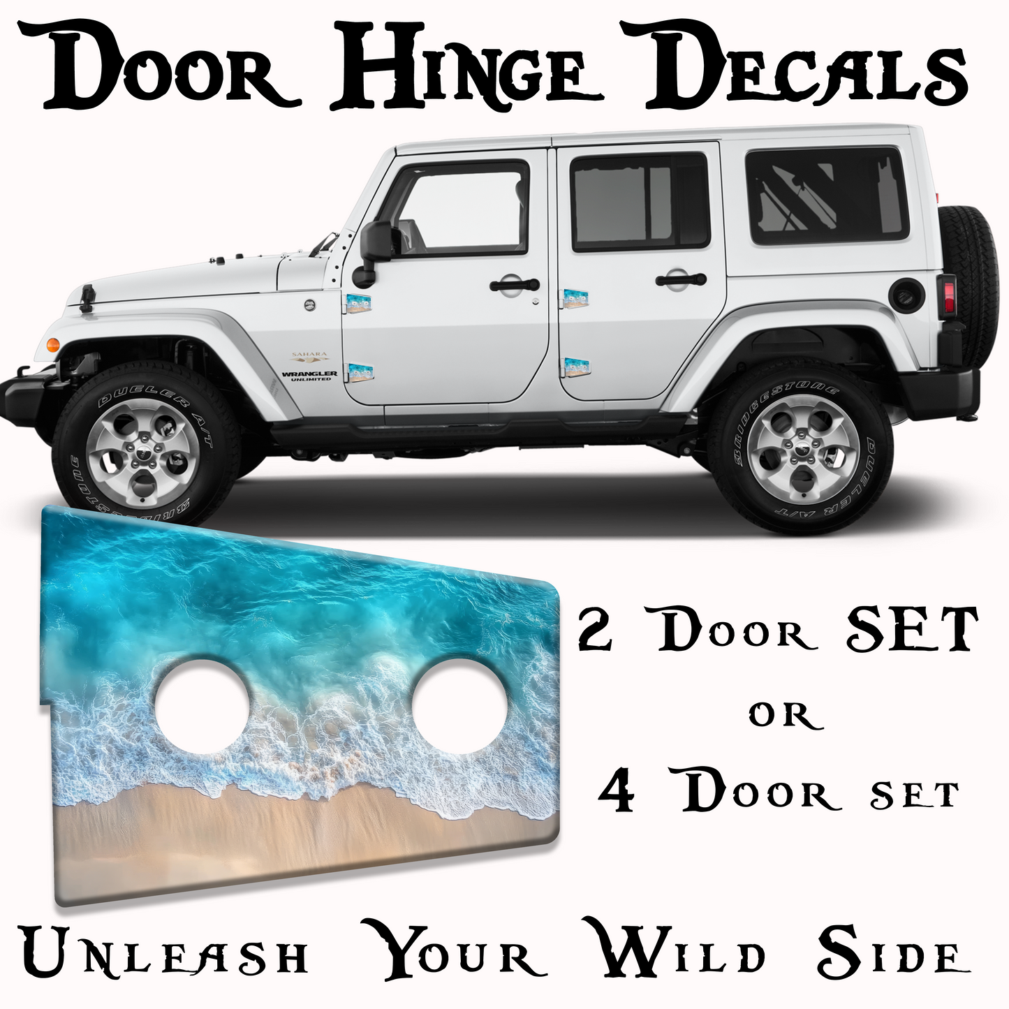 JK BEACH door hinge decal 6