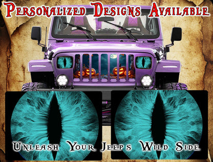 Teal Eye decals for YJ or 5x7 headlights