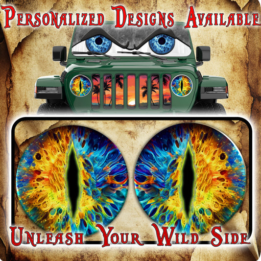 gold and blue moon cat eye for the headlight 70