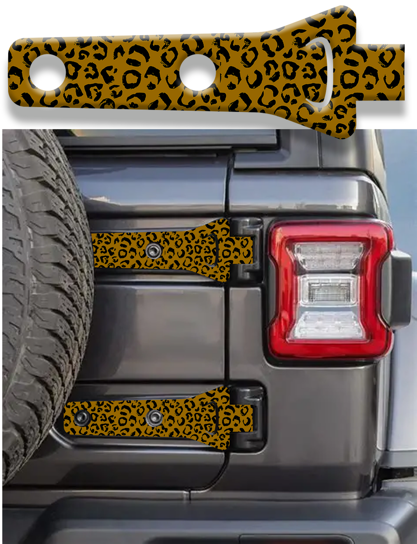 leopard print Rear gate hinge decal 72