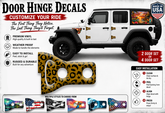 Leopard print Door hinge decals 72
