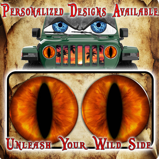 orange cat eyes for the headlight decals 75