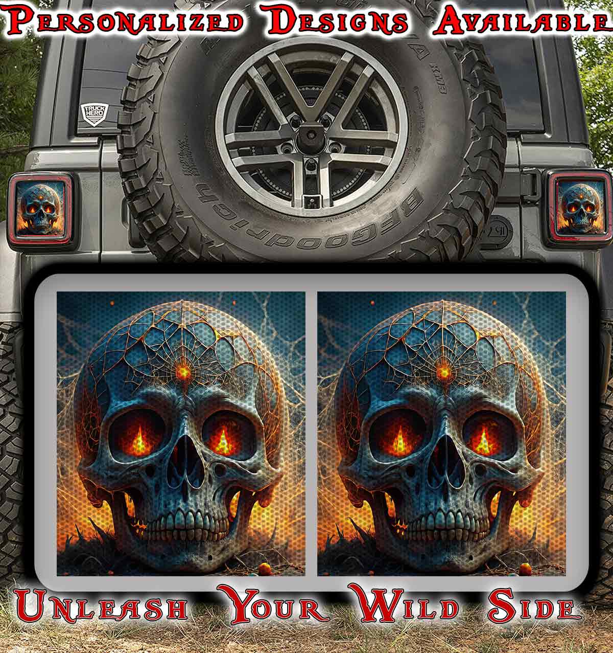 Skull Taillight cover decal 76