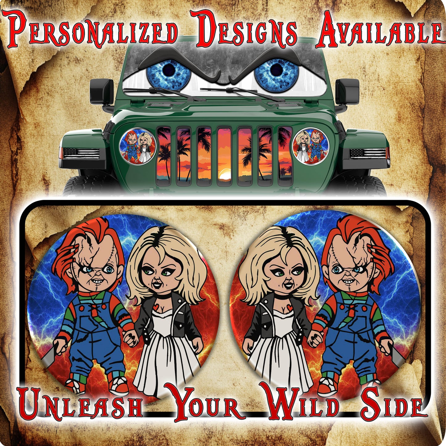 Chucky for a round beast headlight decal 77