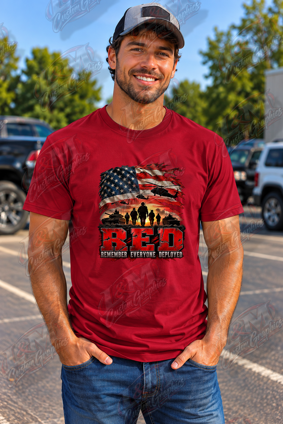 RED – Remember Everyone Deployed Military Tribute T-Shirt