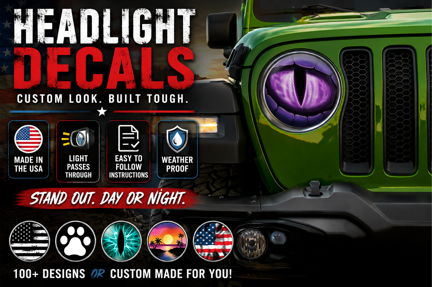 Purple dragon for a round beast headlight decal 78