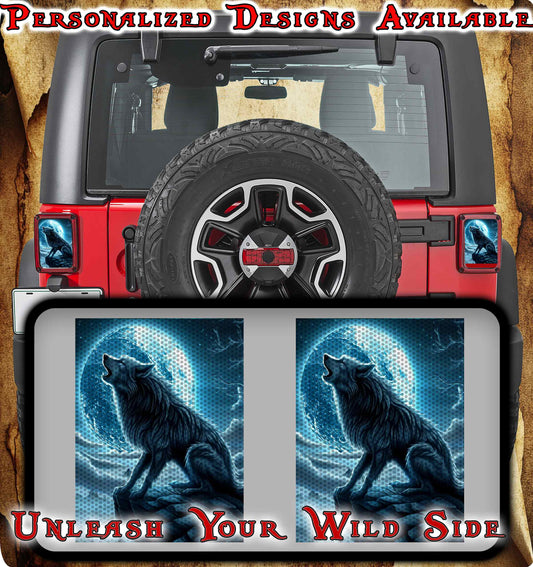 Blue moon wolf Taillight cover decal 78