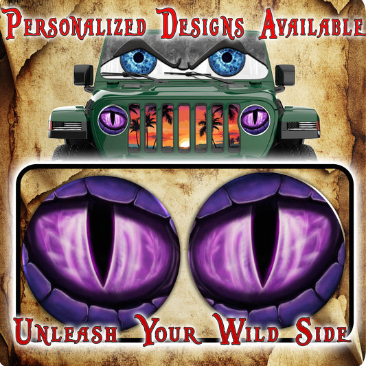 Purple dragon for a round beast headlight decal 78