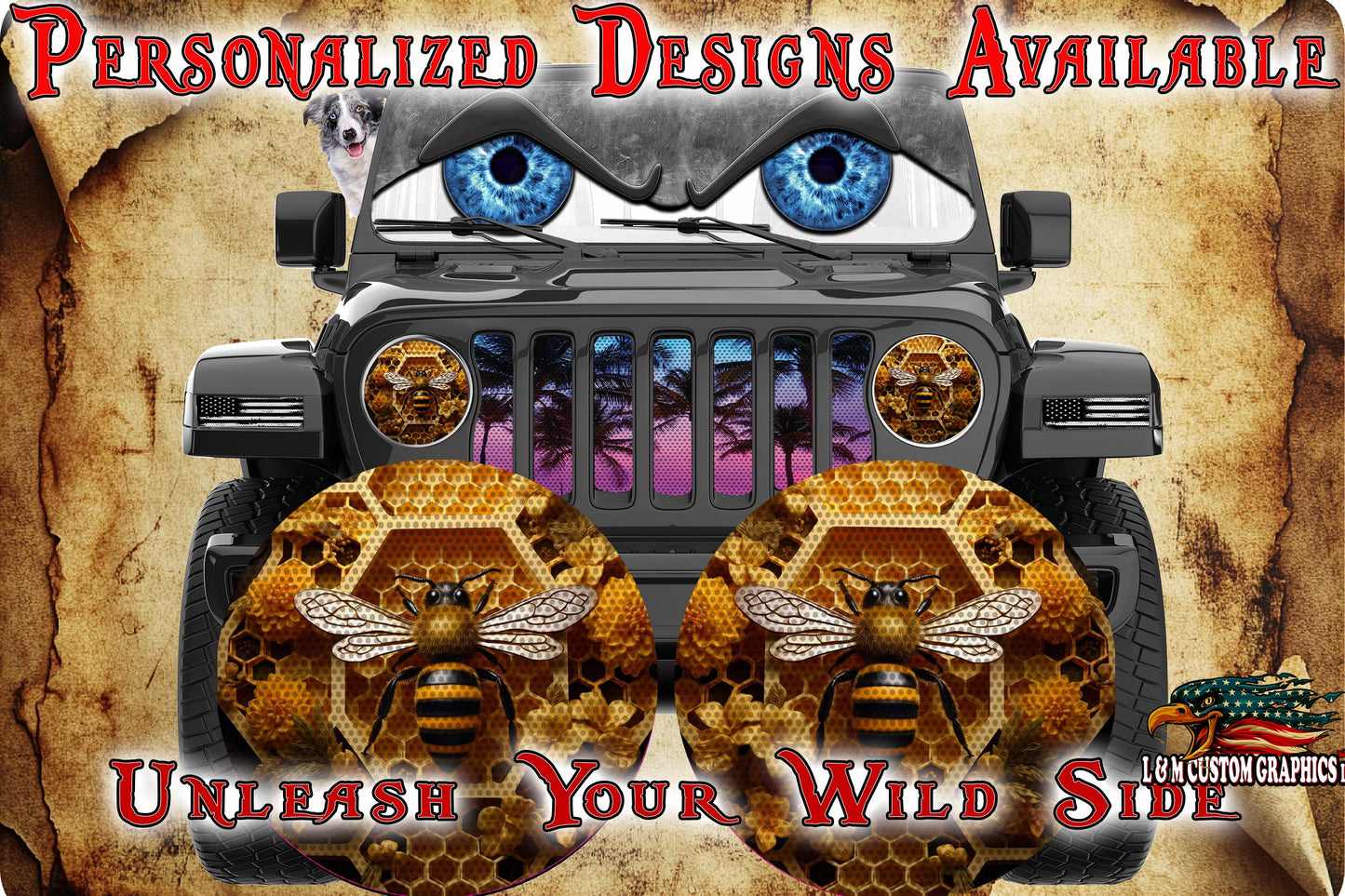 Bee hive for a round beast headlight decal 79