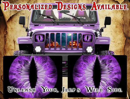 Purple Eye decals for YJ or 5x7 headlights