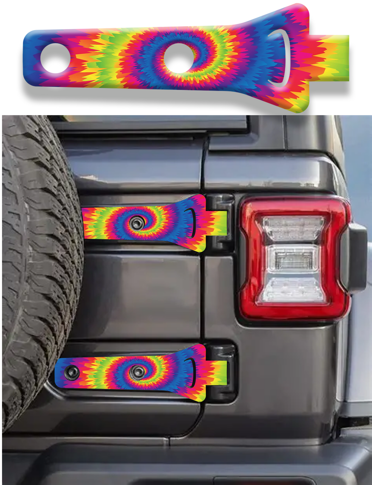 Rear gate hinge decal Tie dye 81