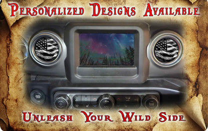 Steering wheel decal Black and white flag