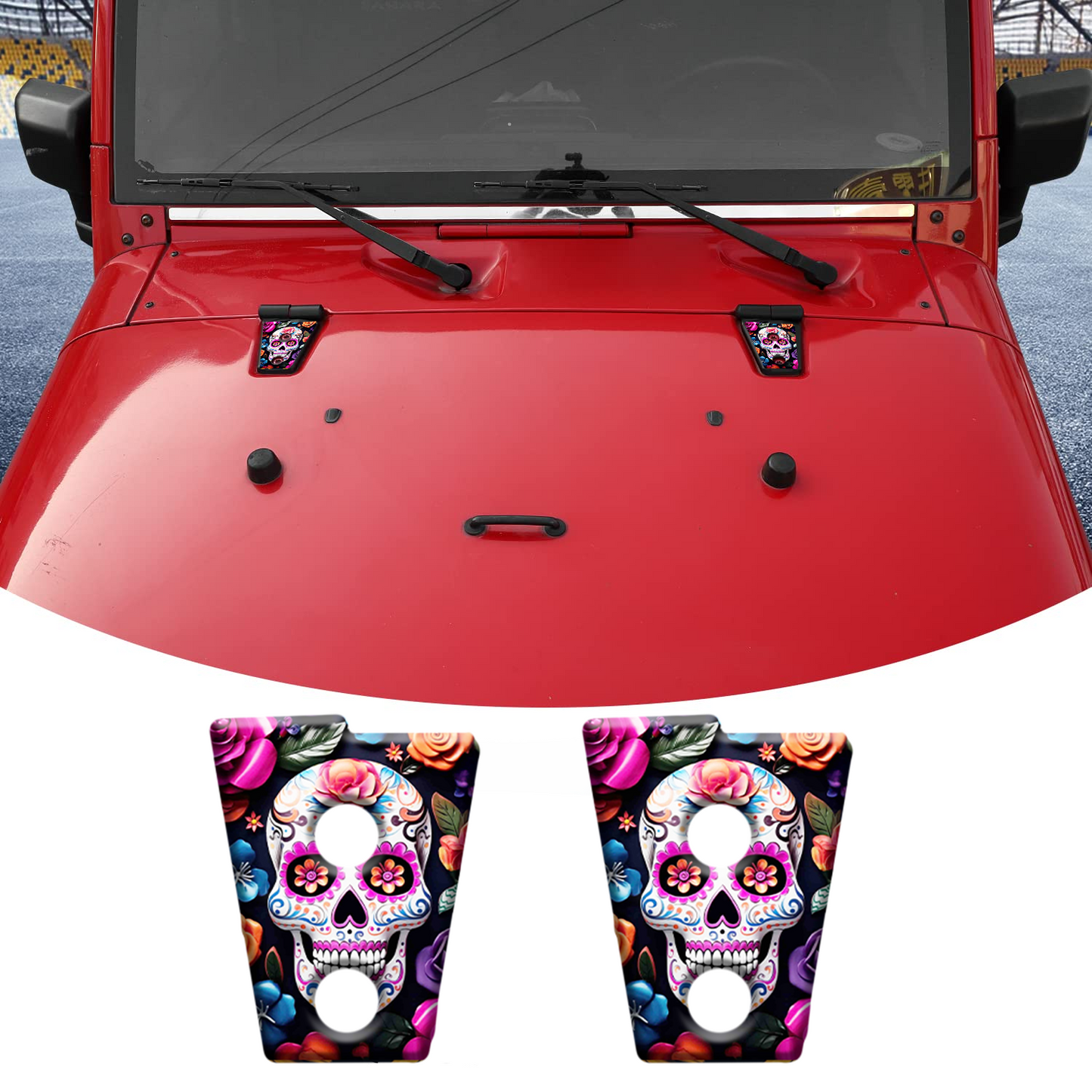 Sugar skull scales hood hinge overlay decals 83