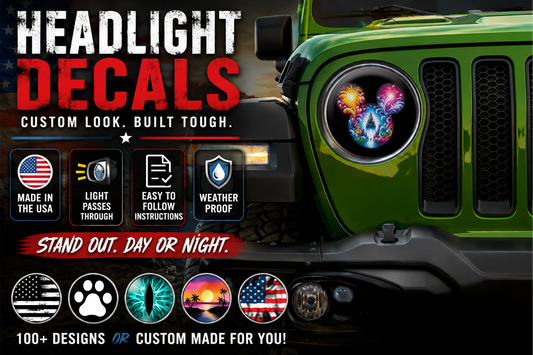 Mouse ears round headlight decals 84