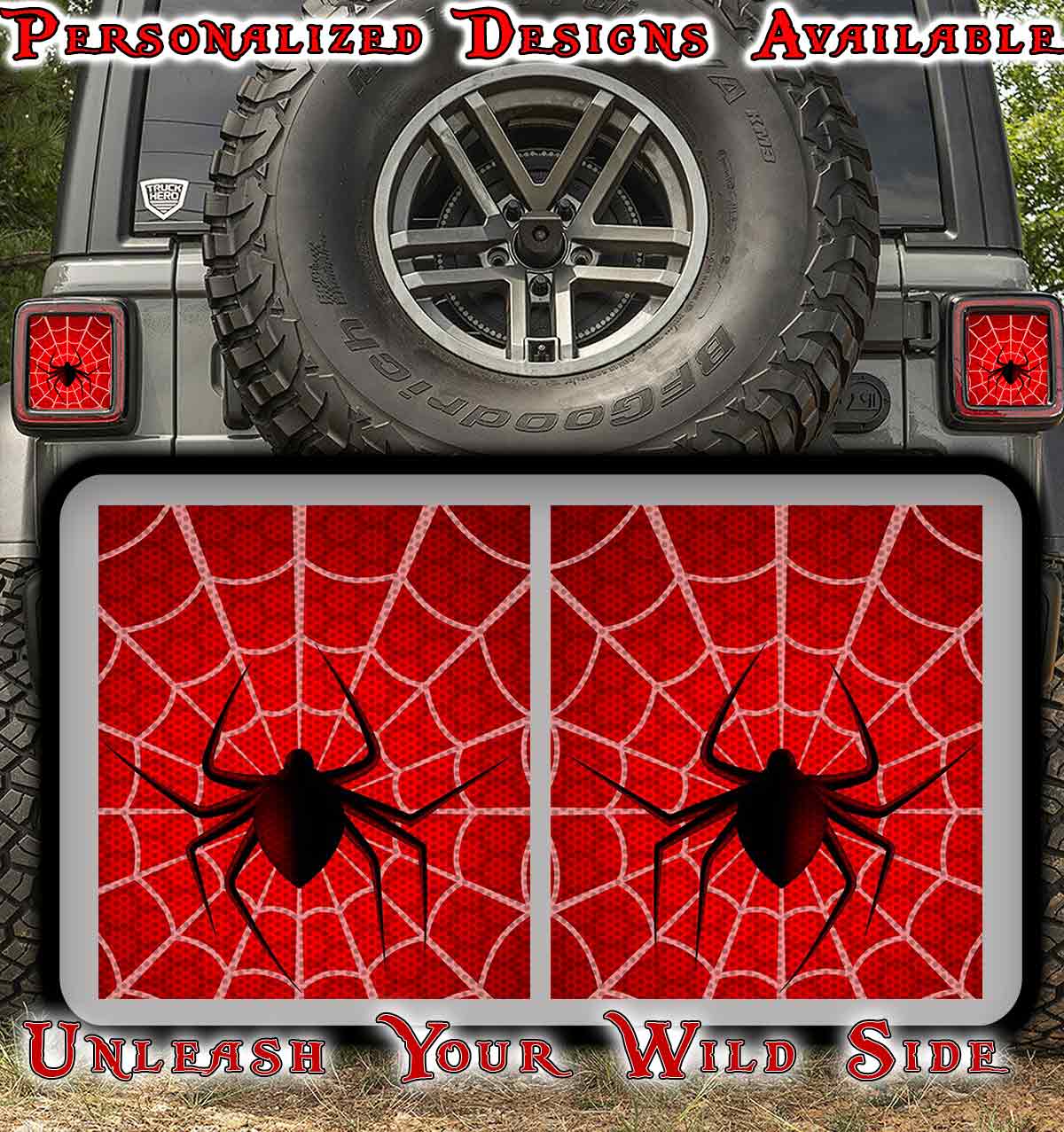 Spider web Taillight cover decal 86