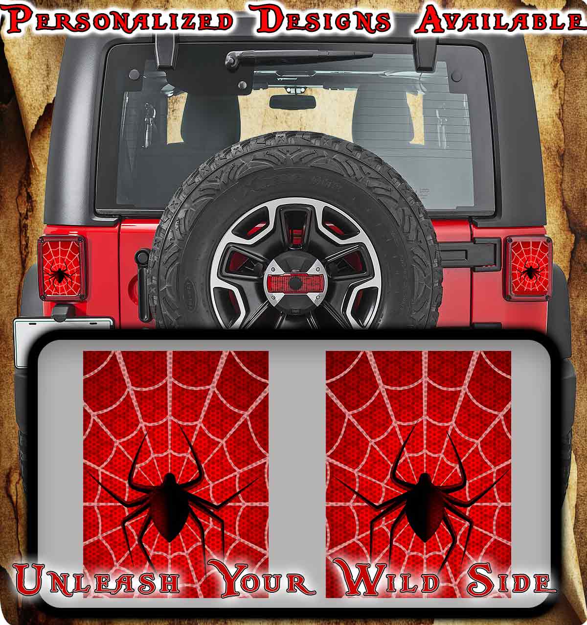 Spider web Taillight cover decal 86