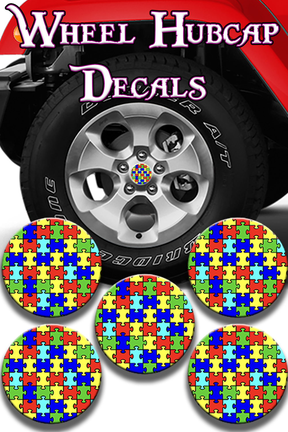 autism puzzle Hub cap decal 8