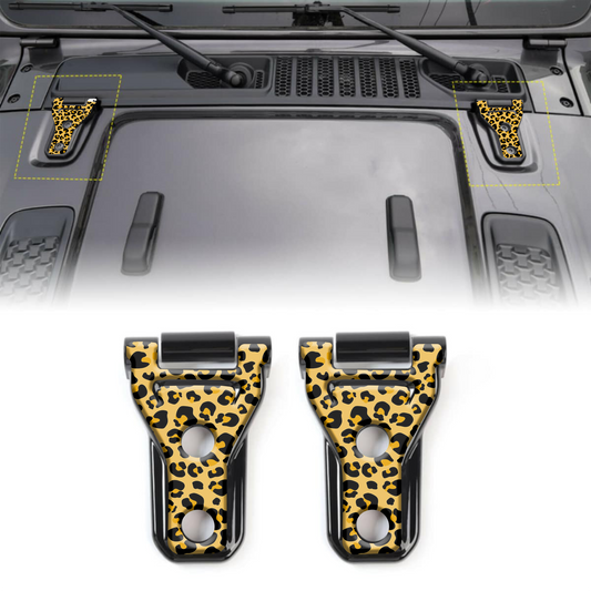 Leopard print hood hinge overlay decals 8
