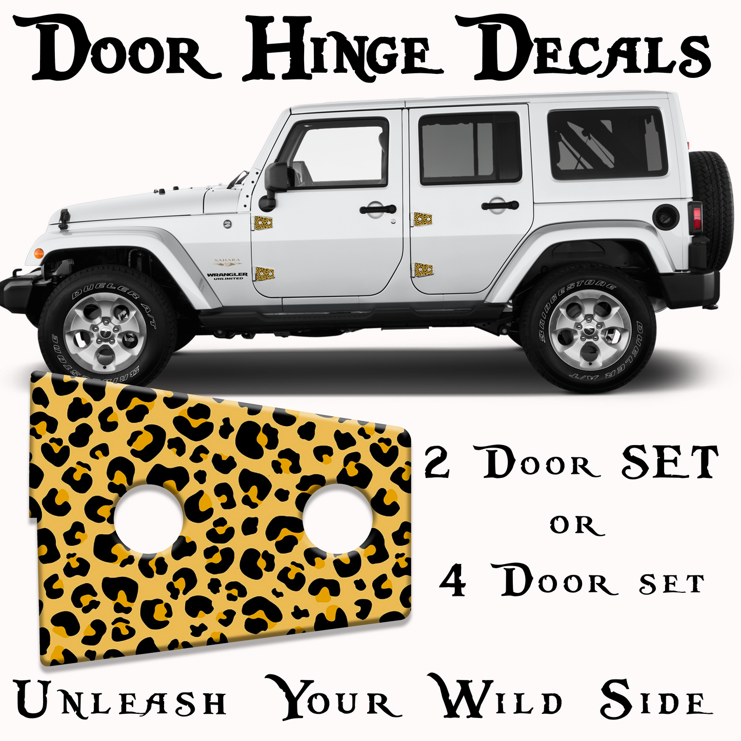 JK Leopard print door hinge decal 8